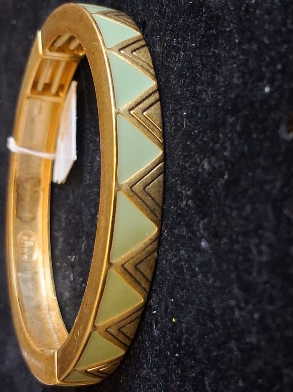 Lia Sophia Gold-Tone Stretch Bracelet with Mint Green Enamel Inlay Small